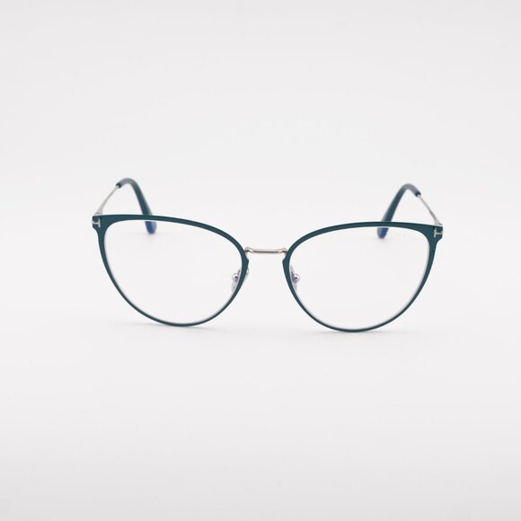 Tom Ford FT5840-B 087 Eyeglasses Turquoise 56mm Cat Eye Frame, Blue Light Block - Picture 4 of 10